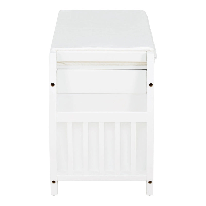 Banc de rangement multifonctionnel avec coussin et panneau latéral courbé pour l'entrée et le salon