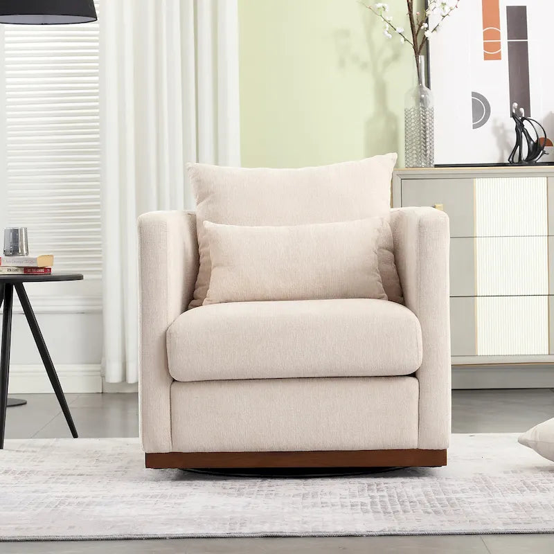Le fauteuil baquet pivotant Chenille est doté d'une base métallique robuste et d'un design ergonomique.