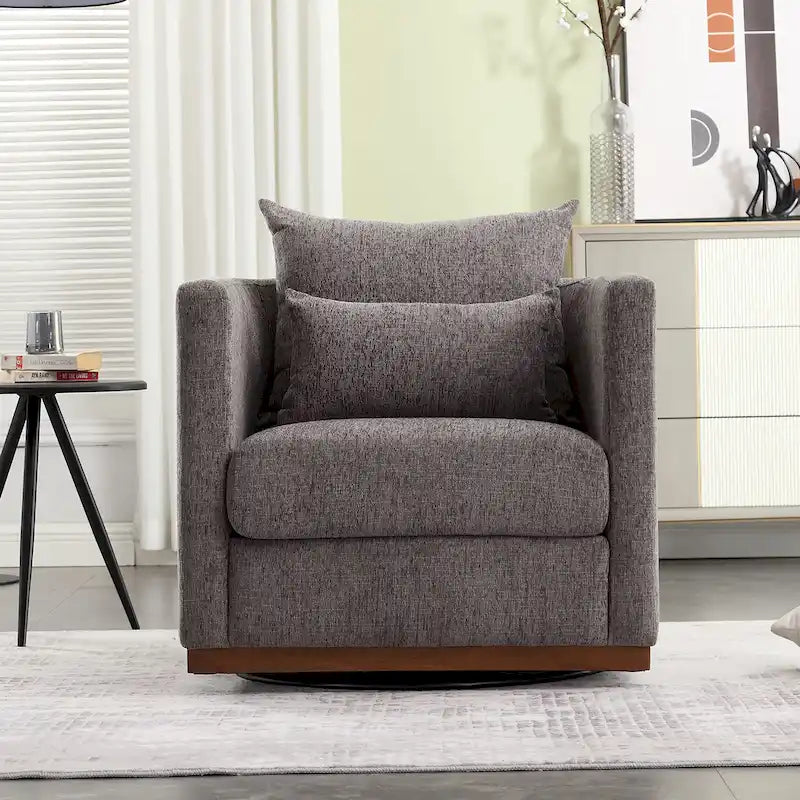 Le fauteuil baquet pivotant Chenille est doté d'une base métallique robuste et d'un design ergonomique.