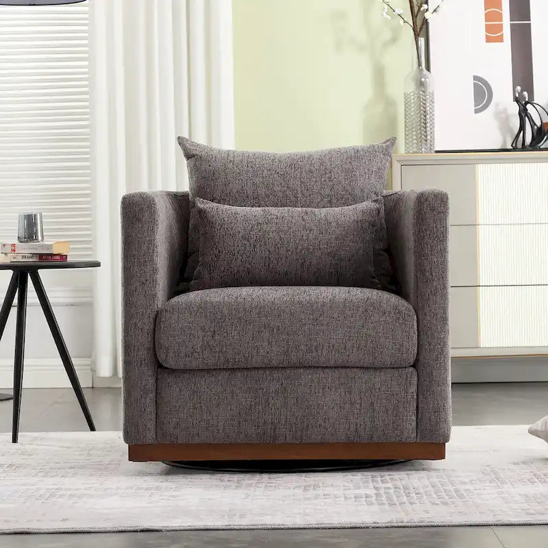 Le fauteuil baquet pivotant Chenille est doté d'une base métallique robuste et d'un design ergonomique.