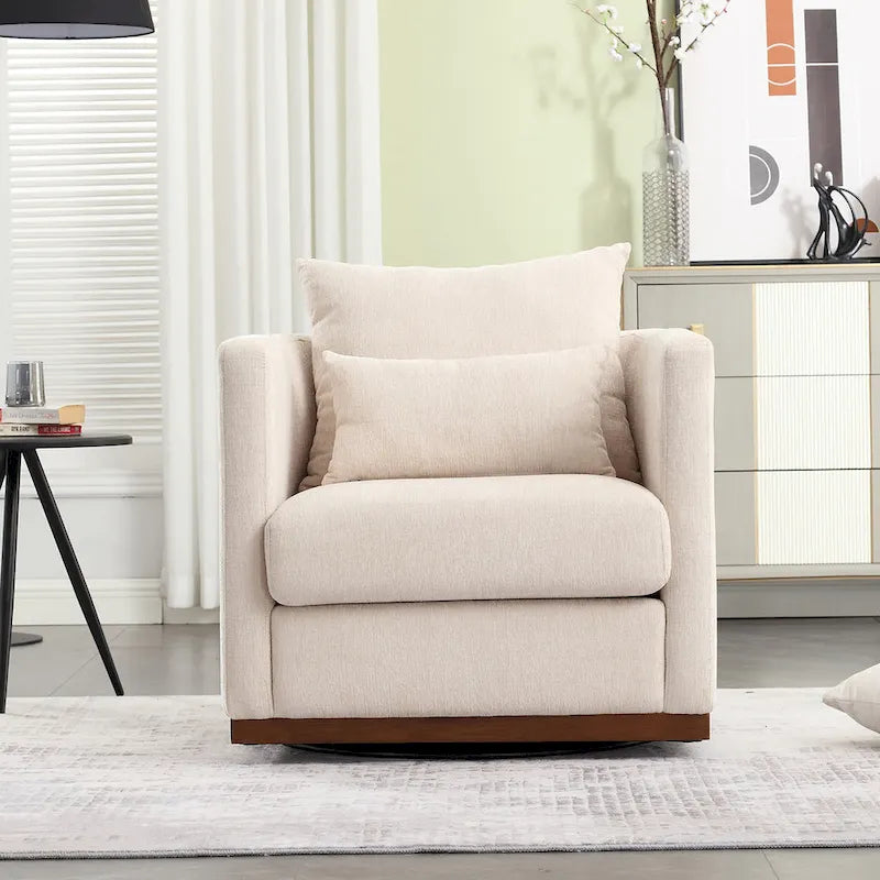 Le fauteuil baquet pivotant Chenille est doté d'une base métallique robuste et d'un design ergonomique.