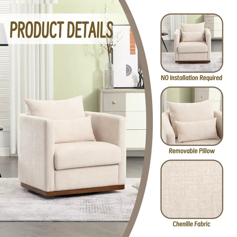 Le fauteuil baquet pivotant Chenille est doté d'une base métallique robuste et d'un design ergonomique.