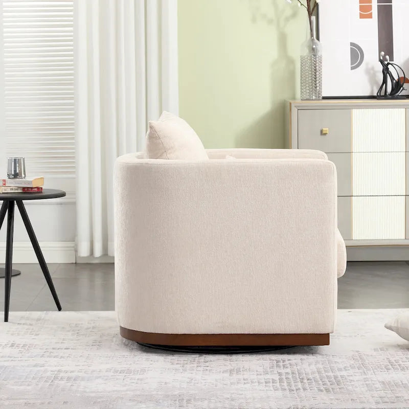 Le fauteuil baquet pivotant Chenille est doté d'une base métallique robuste et d'un design ergonomique.