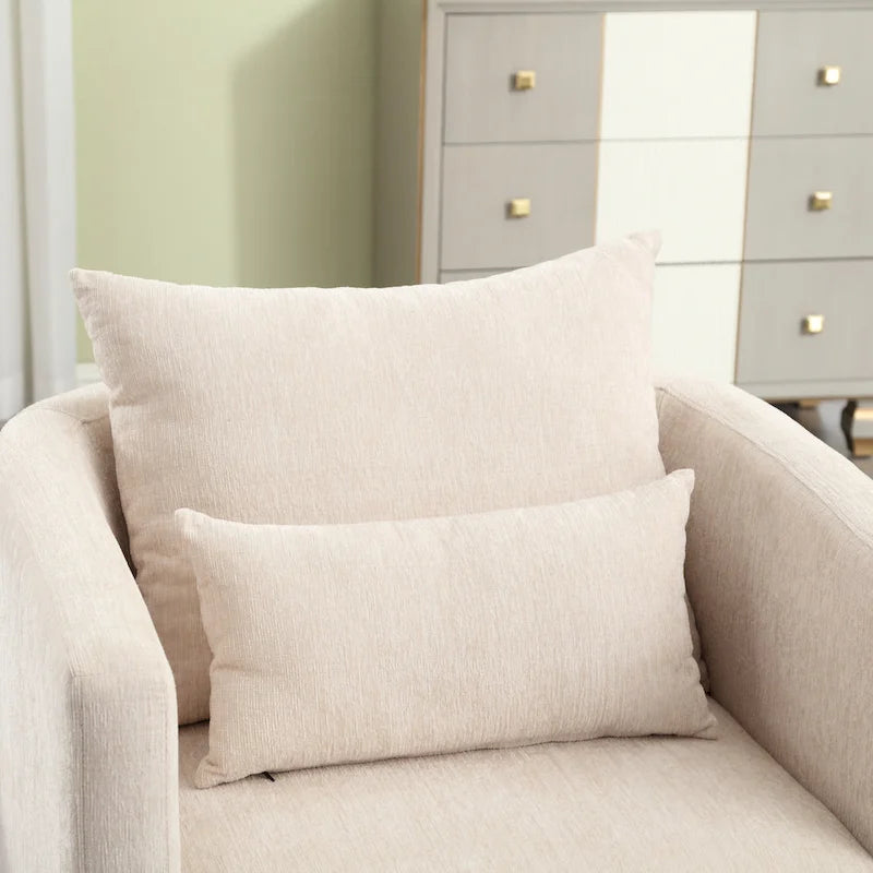 Le fauteuil baquet pivotant Chenille est doté d'une base métallique robuste et d'un design ergonomique.