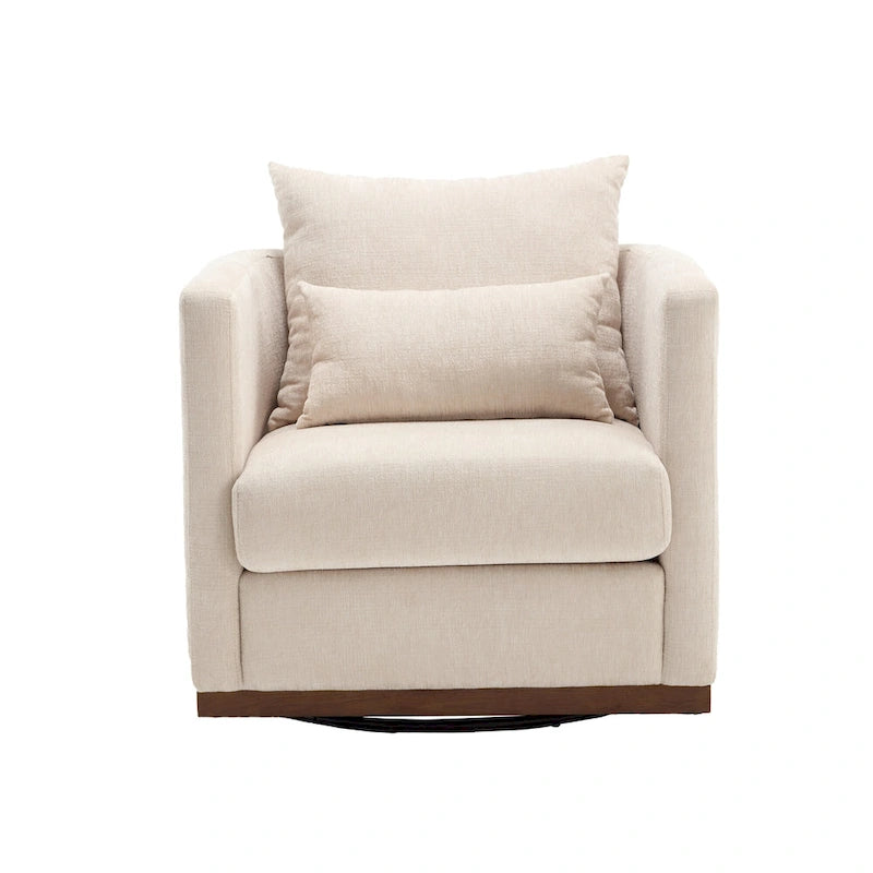 Le fauteuil baquet pivotant Chenille est doté d'une base métallique robuste et d'un design ergonomique.