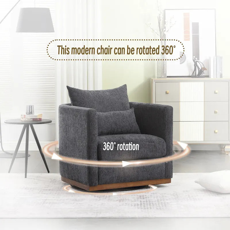 Le fauteuil baquet pivotant Chenille est doté d'une base métallique robuste et d'un design ergonomique.