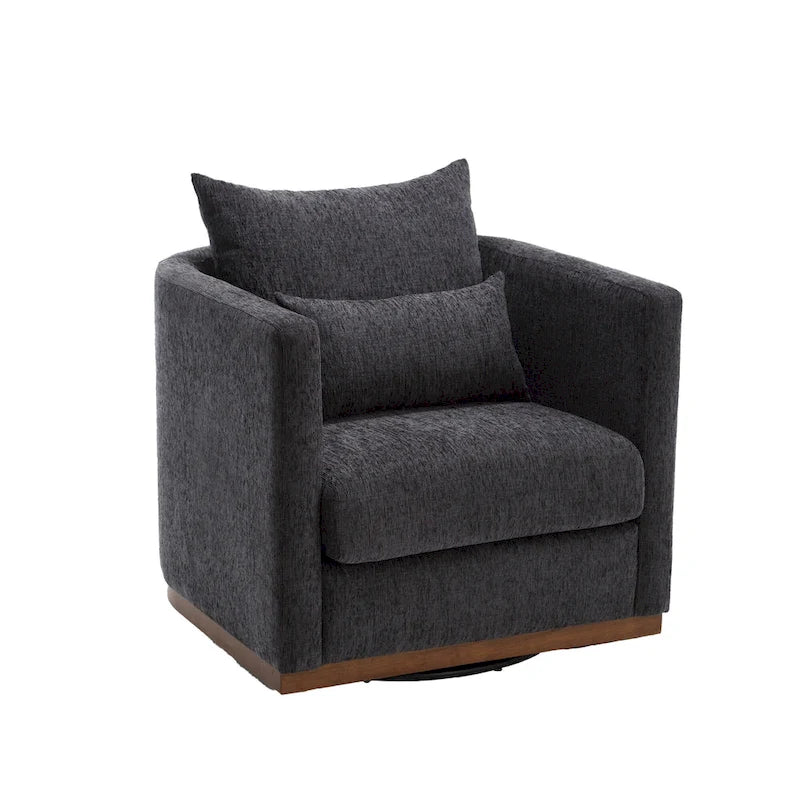 Le fauteuil baquet pivotant Chenille est doté d'une base métallique robuste et d'un design ergonomique.