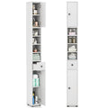 Meuble de rangement haut et mince pour salle de bain, armoire à linge avec tiroirs et