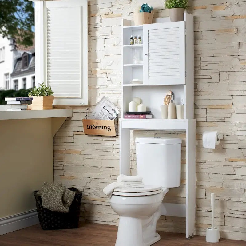 Cula Modern White 7-shelf Space-saver Cabinet by Furniture of America