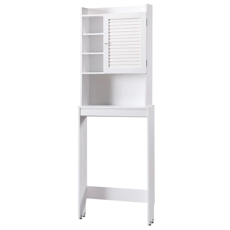 Armoire de rangement moderne blanche à sept niveaux, peu encombrante