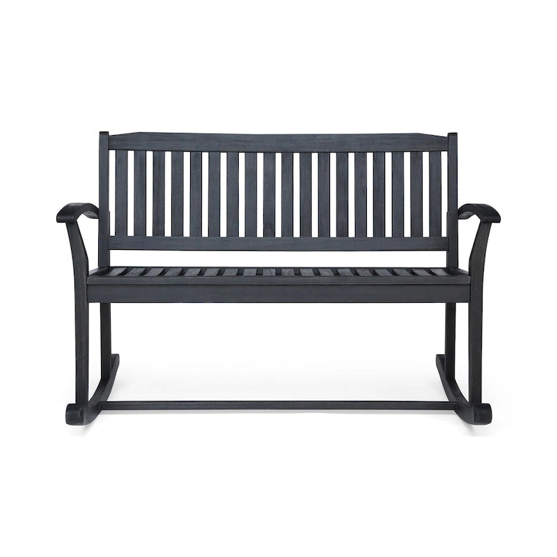 Fauteuil à bascule de jardin en bois d'acacia