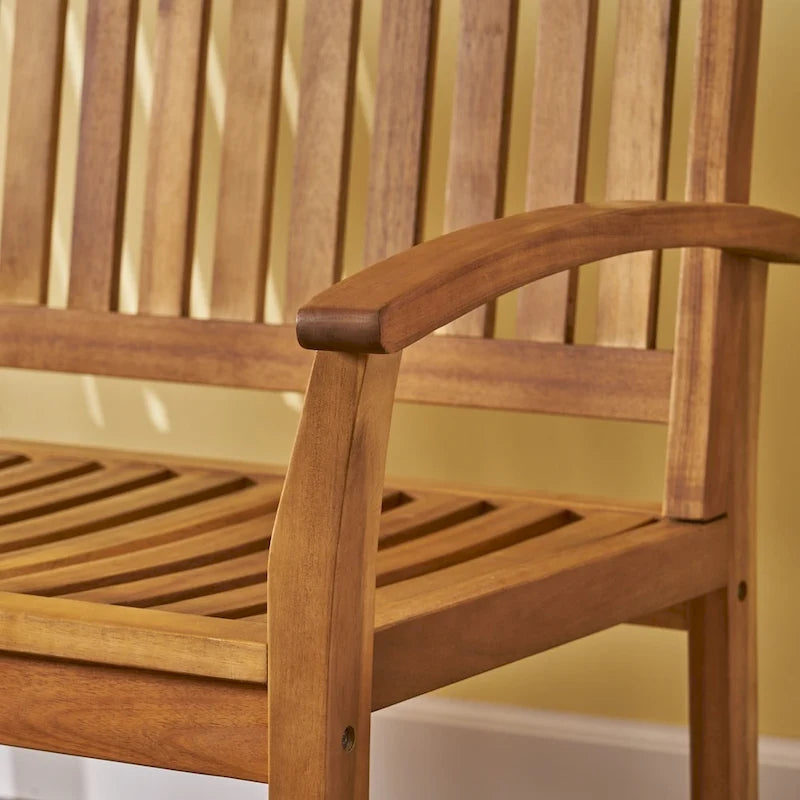 Fauteuil à bascule de jardin en bois d'acacia