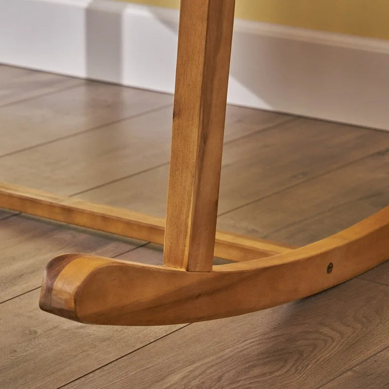 Fauteuil à bascule de jardin en bois d'acacia