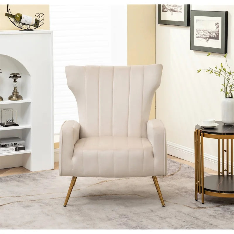 Canapé simple en velours de 27,6 pouces de large avec accoudoirs carrés