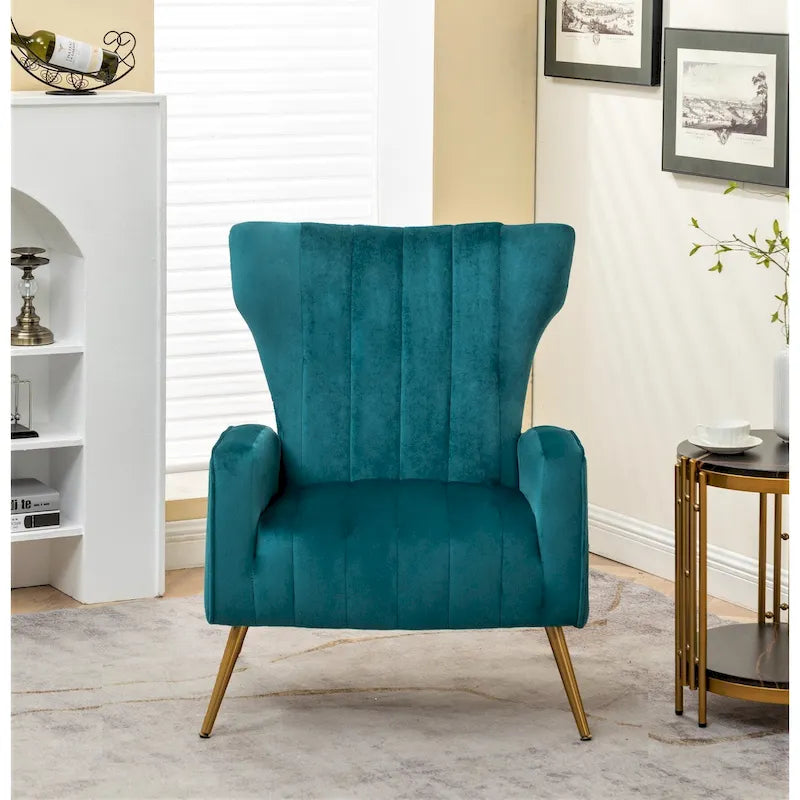 Canapé simple en velours de 27,6 pouces de large avec accoudoirs carrés