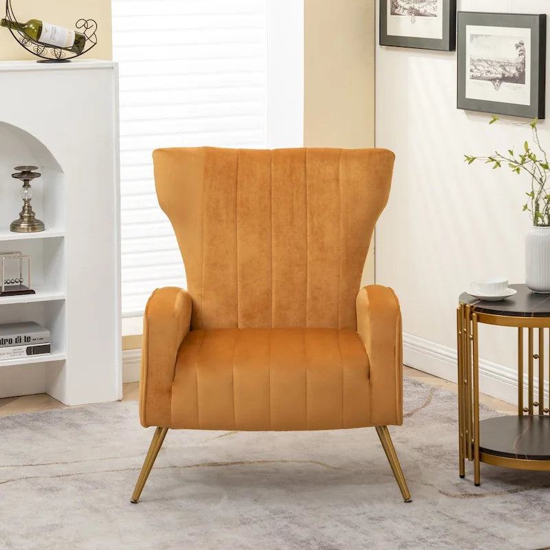 Canapé simple en velours de 27,6 pouces de large avec accoudoirs carrés