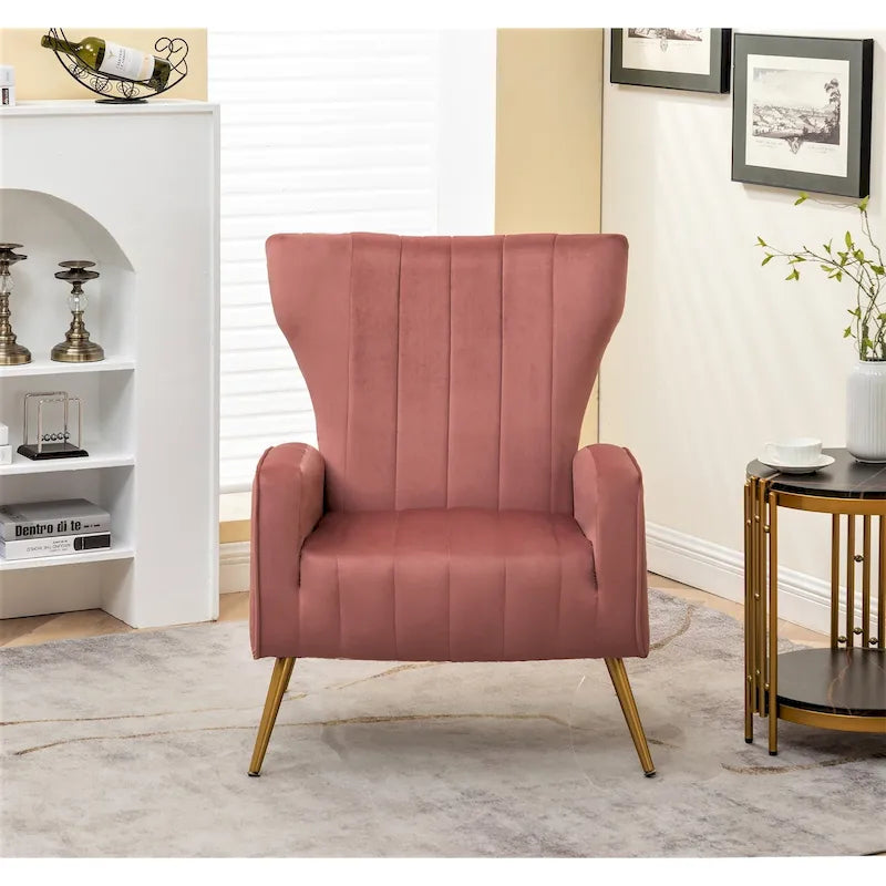 Canapé simple en velours de 27,6 pouces de large avec accoudoirs carrés