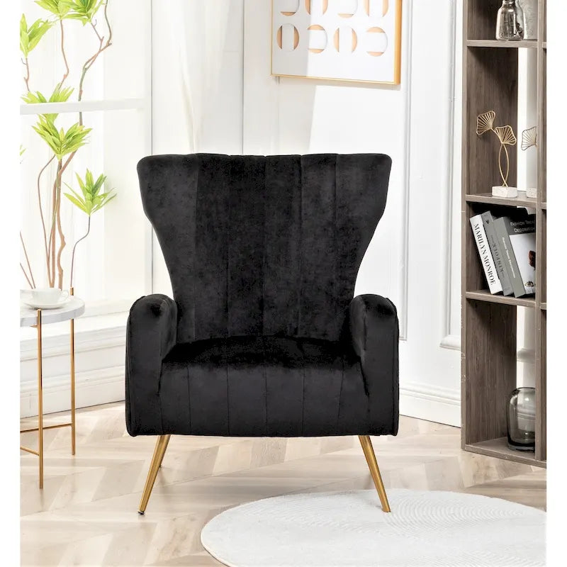 Canapé simple en velours de 27,6 pouces de large avec accoudoirs carrés