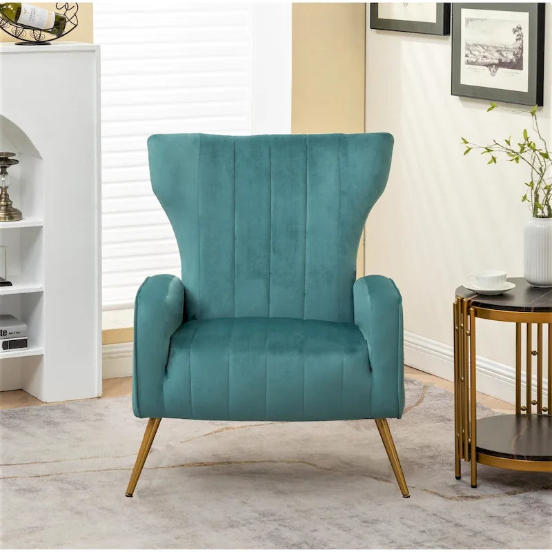 Canapé simple en velours de 27,6 pouces de large avec accoudoirs carrés