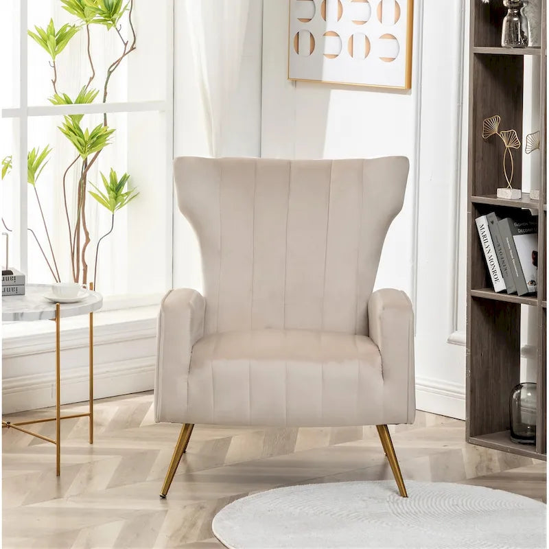 Canapé simple en velours de 27,6 pouces de large avec accoudoirs carrés
