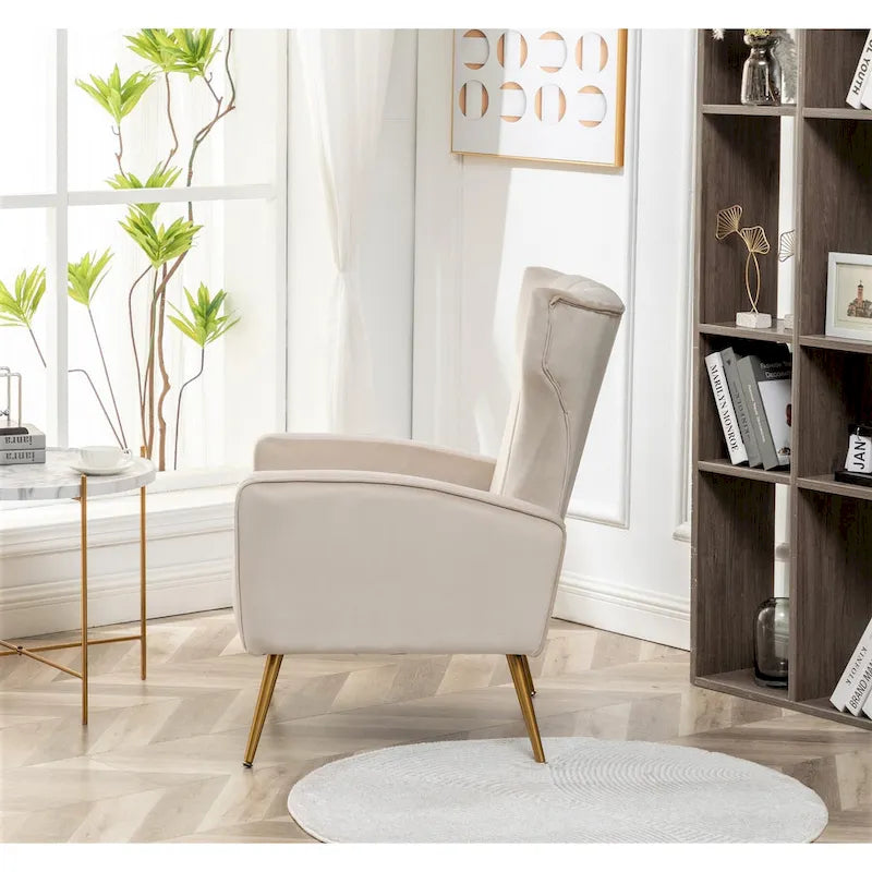 Canapé simple en velours de 27,6 pouces de large avec accoudoirs carrés