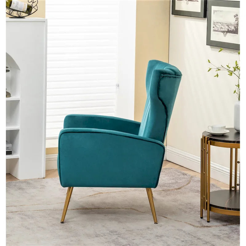 Canapé simple en velours de 27,6 pouces de large avec accoudoirs carrés