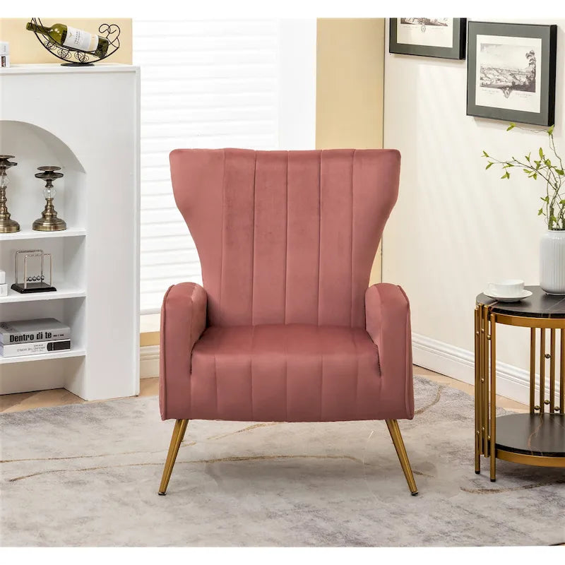 Canapé simple en velours de 27,6 pouces de large avec accoudoirs carrés