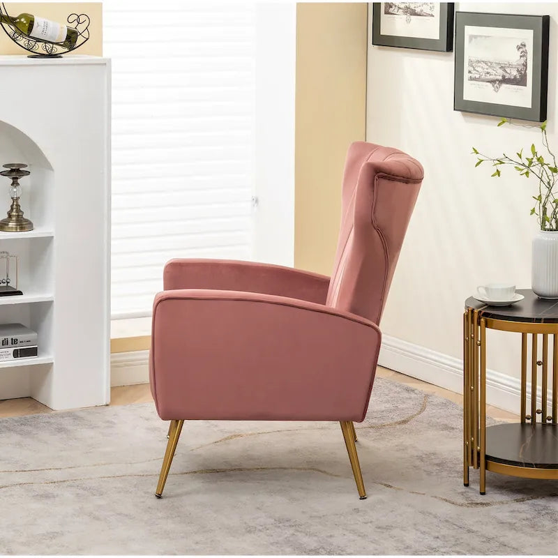 Canapé simple en velours de 27,6 pouces de large avec accoudoirs carrés