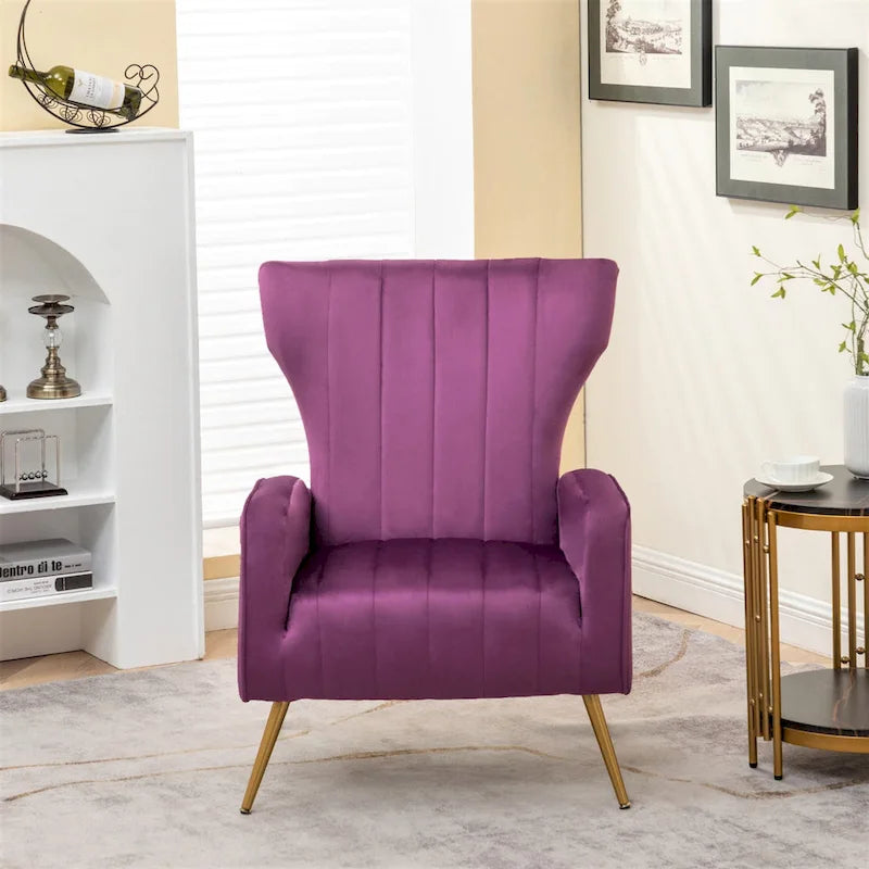 Canapé simple en velours de 27,6 pouces de large avec accoudoirs carrés