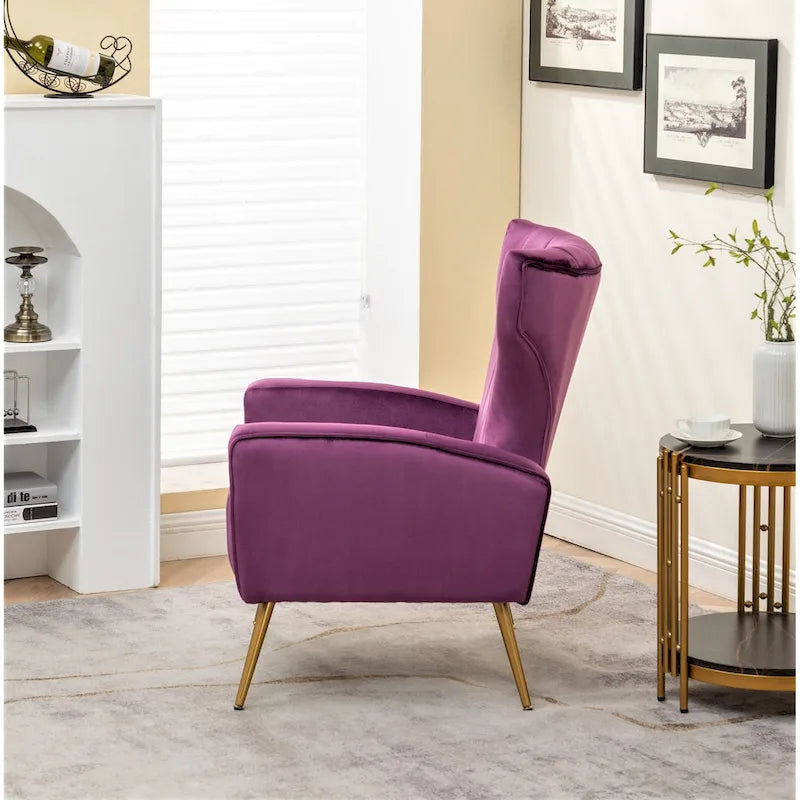 Canapé simple en velours de 27,6 pouces de large avec accoudoirs carrés