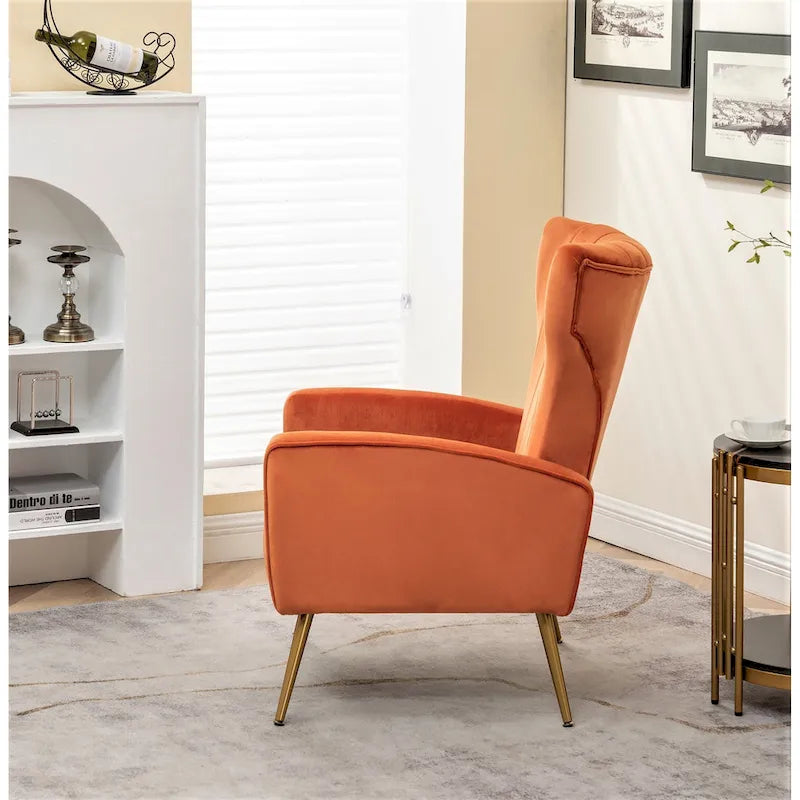 Canapé simple en velours de 27,6 pouces de large avec accoudoirs carrés