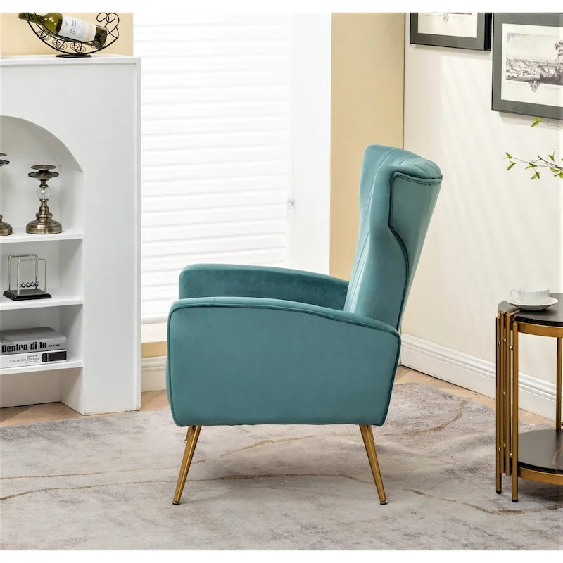 Canapé simple en velours de 27,6 pouces de large avec accoudoirs carrés