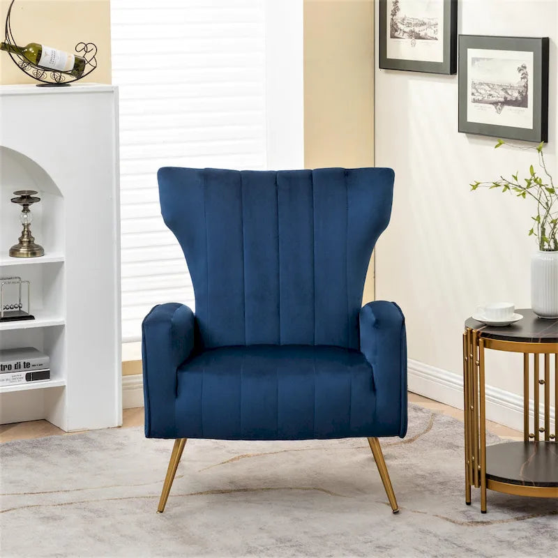 Canapé simple en velours de 27,6 pouces de large avec accoudoirs carrés