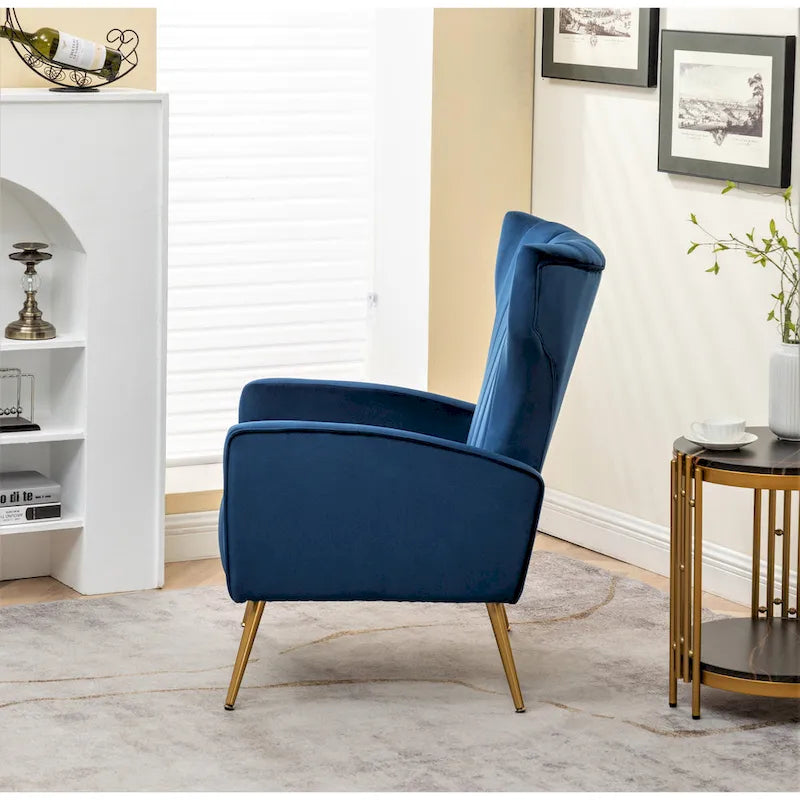 Canapé simple en velours de 27,6 pouces de large avec accoudoirs carrés