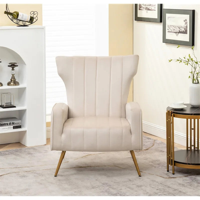 Canapé simple en velours de 27,6 pouces de large avec accoudoirs carrés