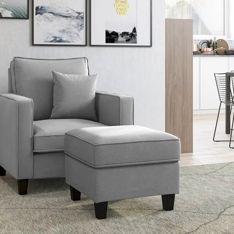 Ensemble fauteuil et repose-pieds deux pièces