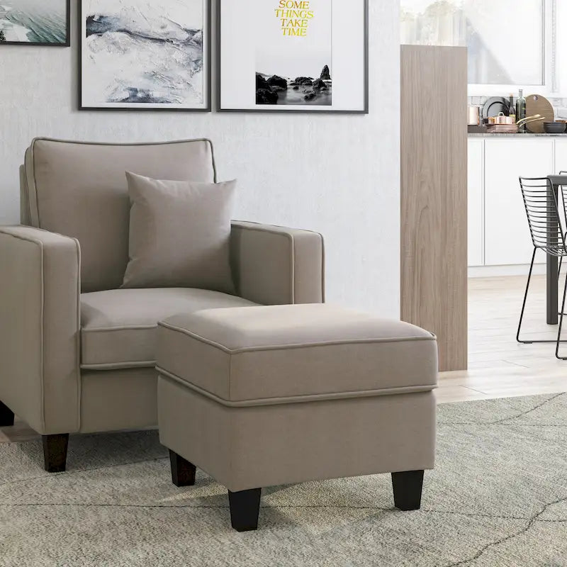 Ensemble fauteuil et repose-pieds deux pièces