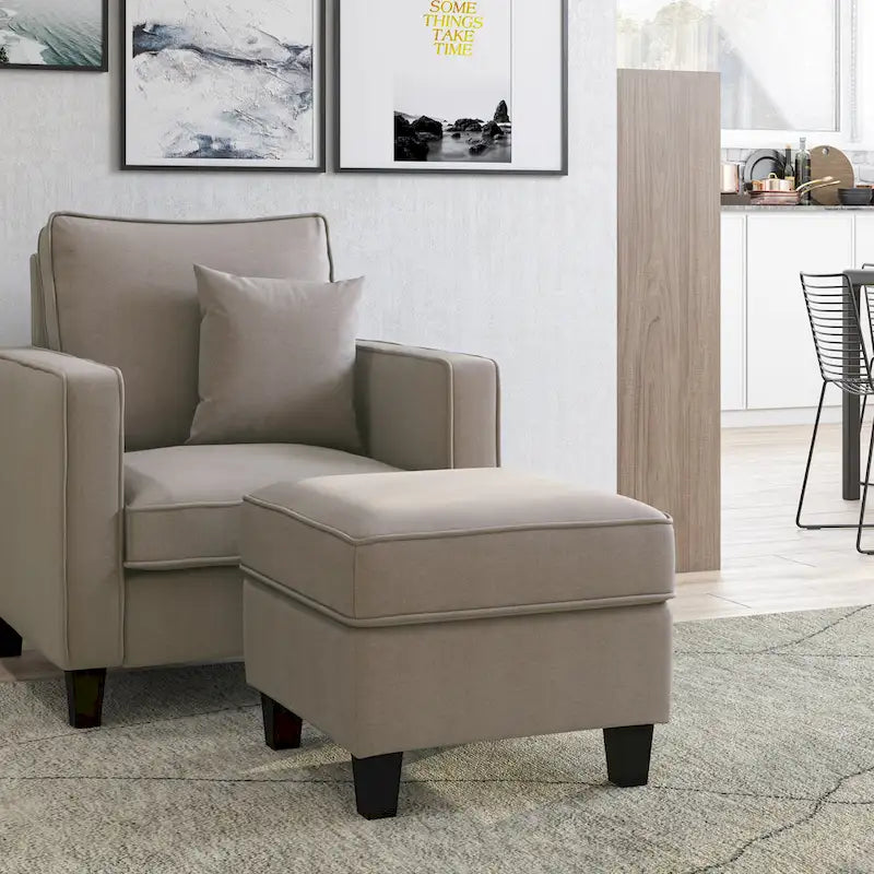 Ensemble fauteuil et repose-pieds deux pièces