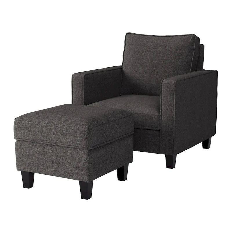 Ensemble fauteuil et repose-pieds deux pièces
