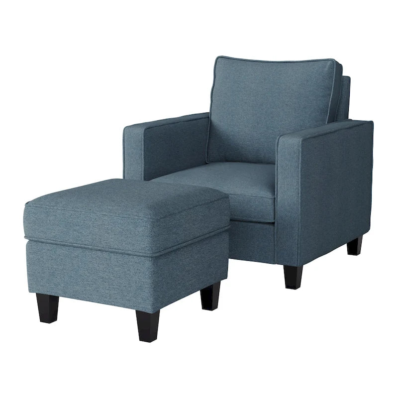 Ensemble fauteuil et repose-pieds deux pièces