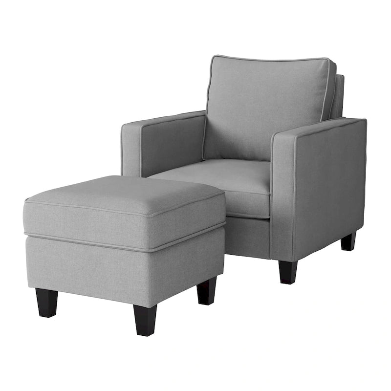 Ensemble fauteuil et repose-pieds deux pièces