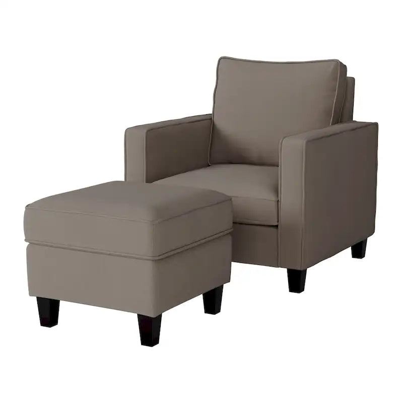 Ensemble fauteuil et repose-pieds deux pièces