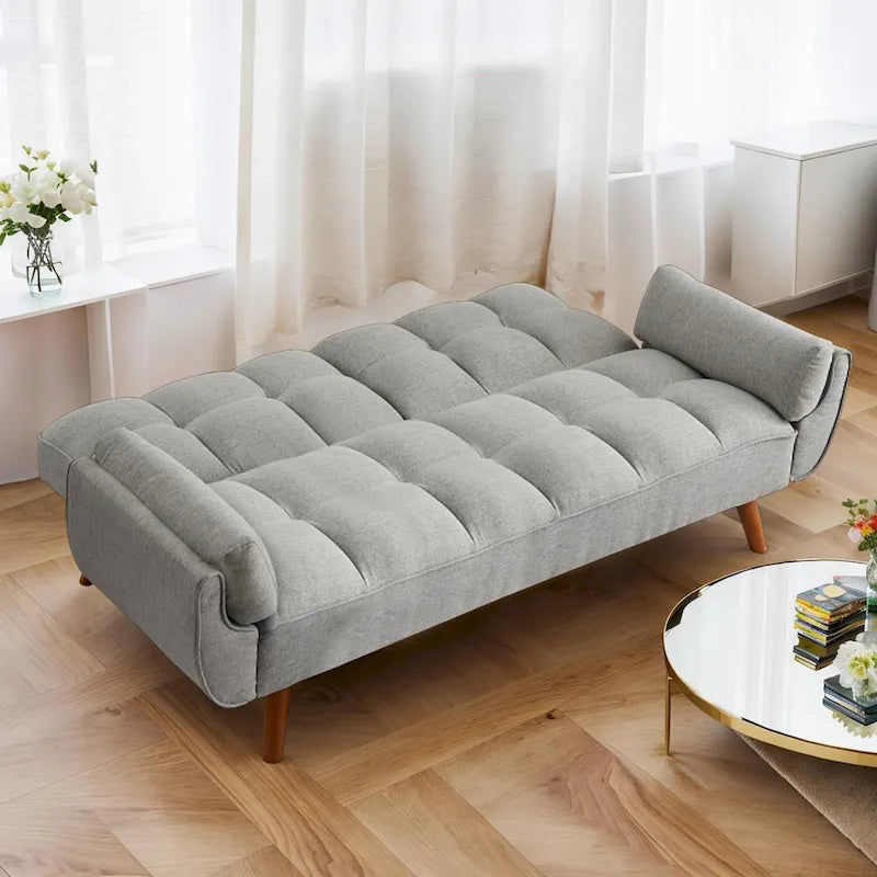 Canapé-Lit Futon 75.39 POUCES, Canapé-Lit Convertible Rembourré avec Dossier Inclinable Tufté et Divisé