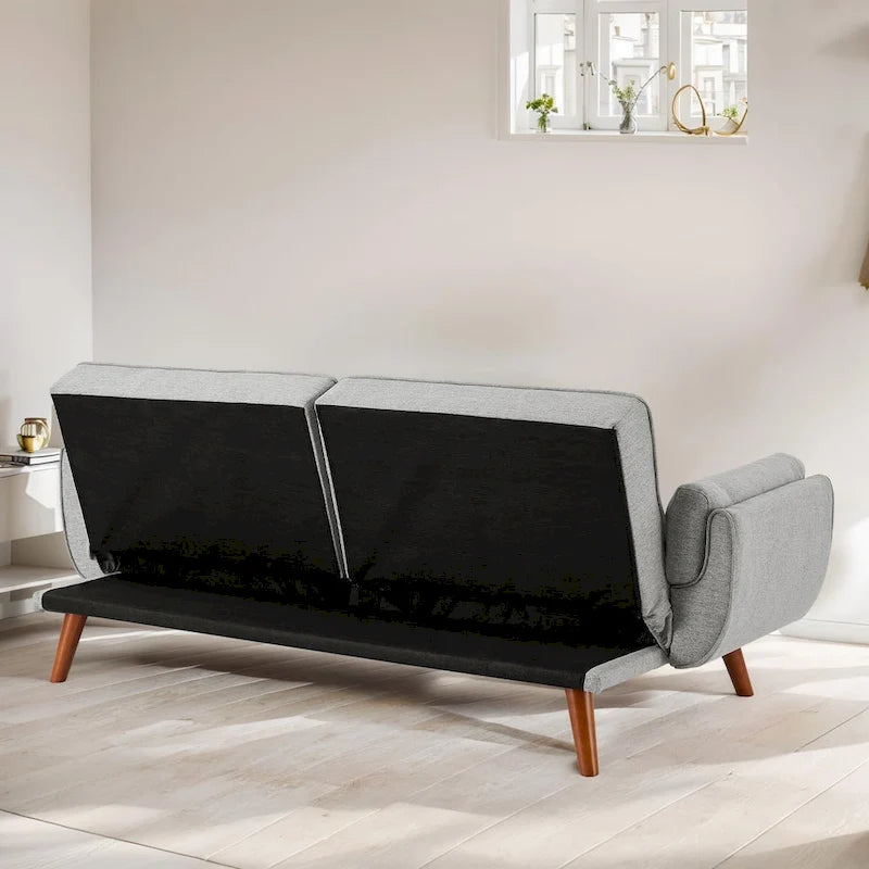Canapé-Lit Futon 75.39 POUCES, Canapé-Lit Convertible Rembourré avec Dossier Inclinable Tufté et Divisé