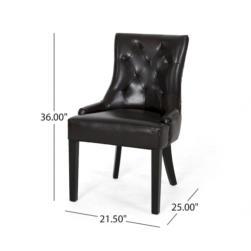 Chaises de salle à manger capitonnées en cuir reconstitué de style moderne (lot de 4)