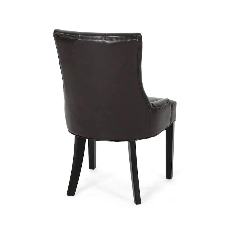 Chaises de salle à manger capitonnées en cuir reconstitué de style moderne (lot de 4)
