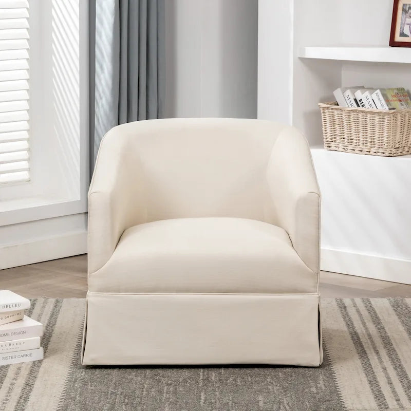 Fauteuil pivotant avec jupe en tissu