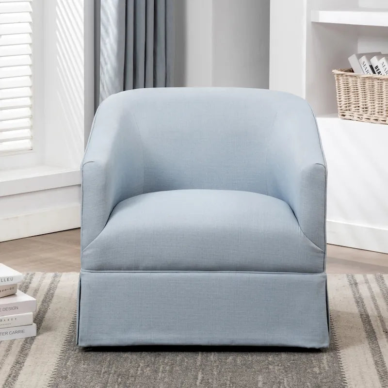 Fauteuil pivotant avec jupe en tissu