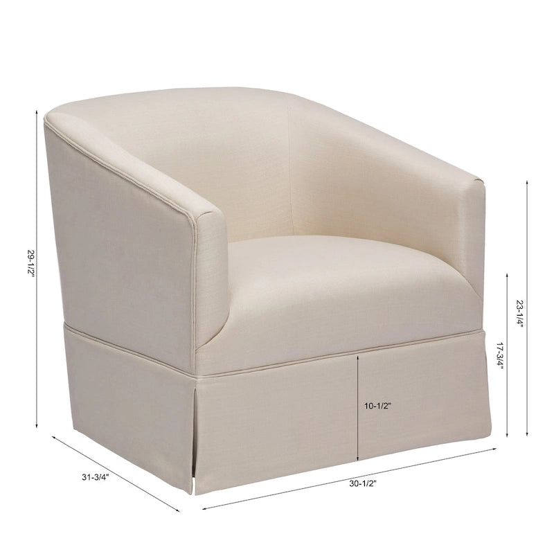Fauteuil pivotant avec jupe en tissu