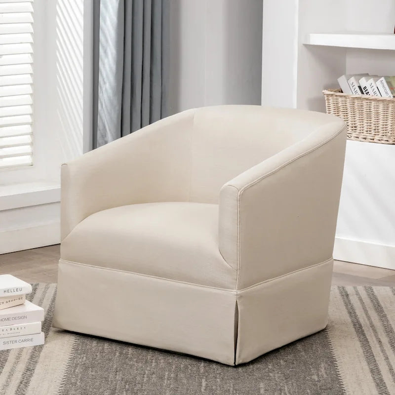 Fauteuil pivotant avec jupe en tissu